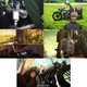 Various scenes from Episode 1. Note the lack of a gear-lever, the black cylinder head cover, and the exposed rocker arms.